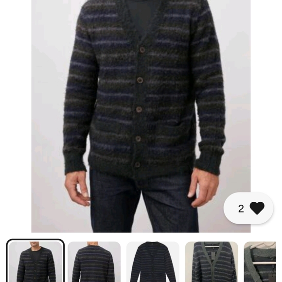 Rails Jasper Dawn Fog Stripe Cardigan NWT XL $228 Wool Preppy Academia - Picture 3 of 15